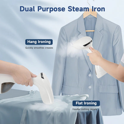 Steamer for Clothes, 1200W Portable Handheld Fabric and Garment Steamer with Lint Remover, Clothes Steamer for Powerful Wrinkle Remover, White