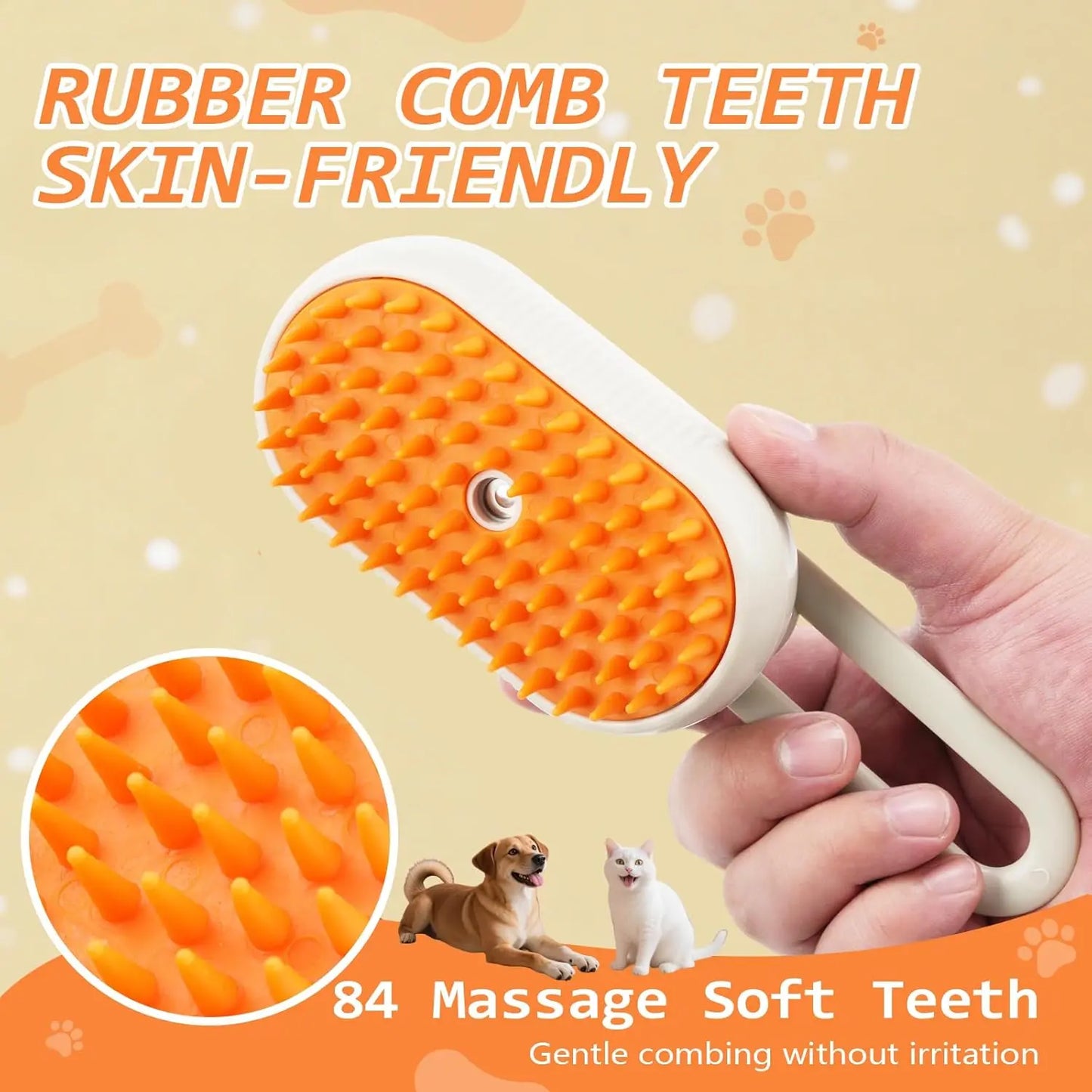 SteamGlow Pet Grooming Brush