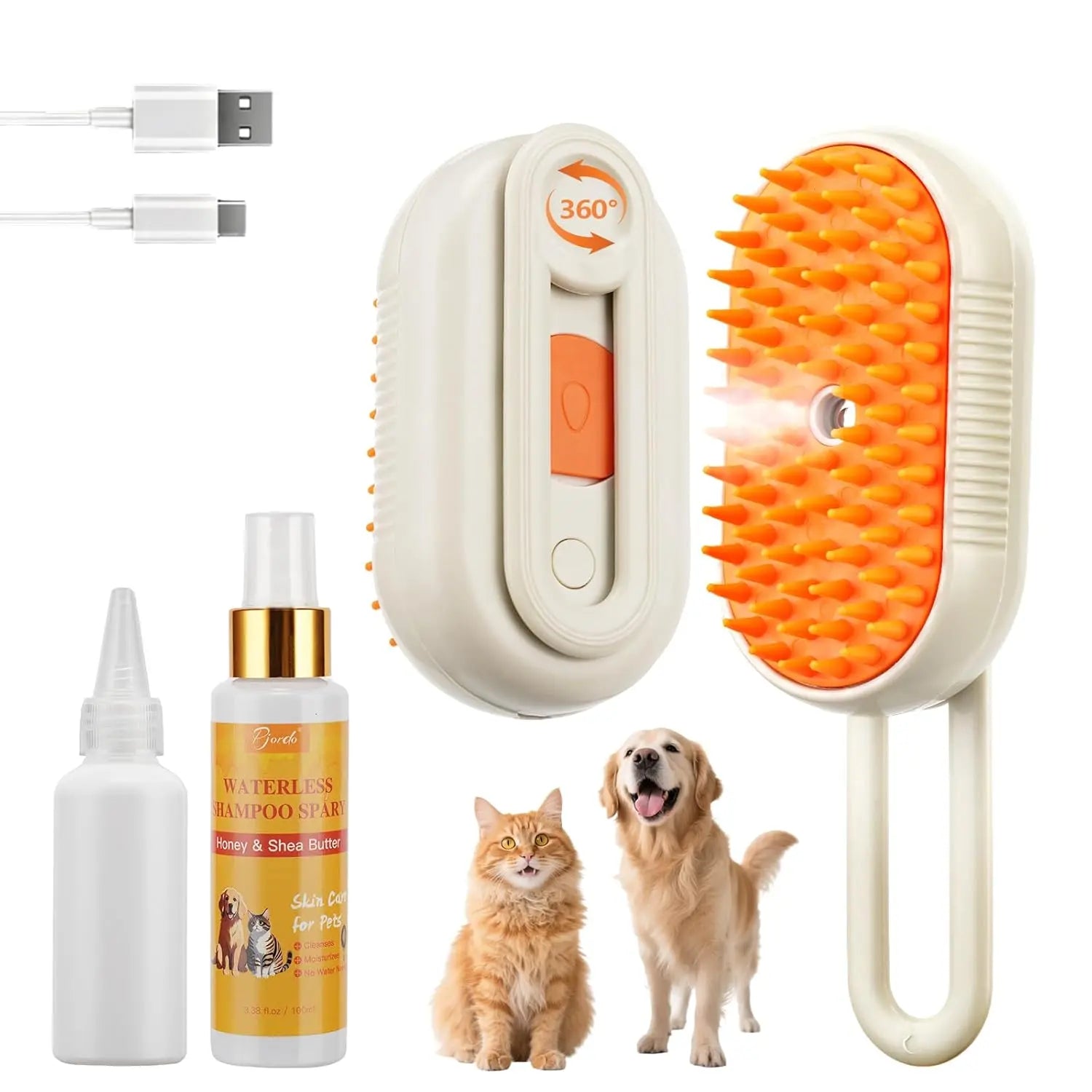 SteamGlow Pet Grooming Brush